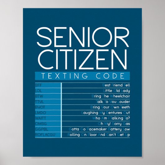 Funny Senior Citizen TexCode Cool Grandpa Poster (Voorkant)