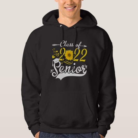 Funny Senior Class Of 2022 22 Sunflower Graduation Hoodie (Voorkant)