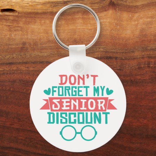 Funny Senior Discount Gepensioneerde Humor Sleutelhanger (Achterkant)