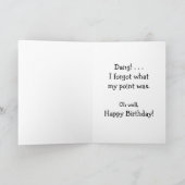 Funny "Senior Moment" Birthday Card Kaart (Binnen)