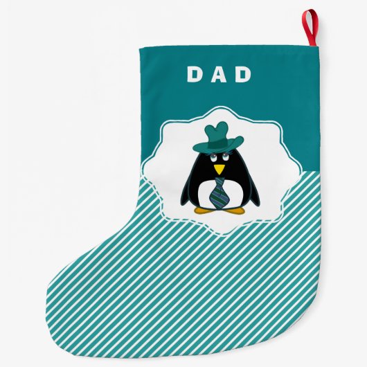 Funny Senior Penguin Pap's kerstkussen Grote Kerstsok (Achterkant)