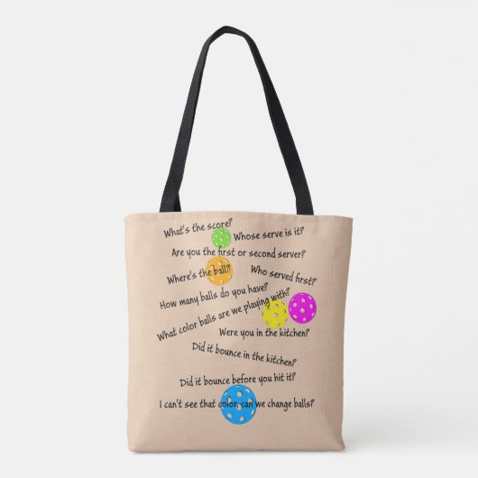 Funny Senior Pickleball Chaos Tote Bag (Achterkant)