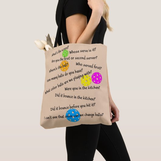 Funny Senior Pickleball Chaos Tote Bag (Dichtbij)