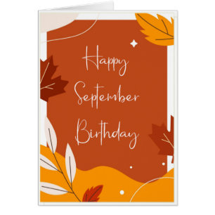 Funny September Month Birthday Autumn vertrekt