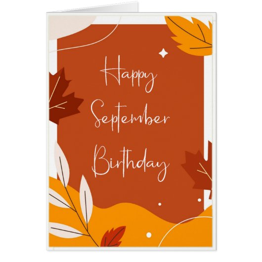 Funny September Month Birthday Autumn vertrekt (Voorkant)