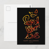 Funny Serial Killer Typography Spooky Pumbkin Briefkaart (Voorkant / Achterkant)