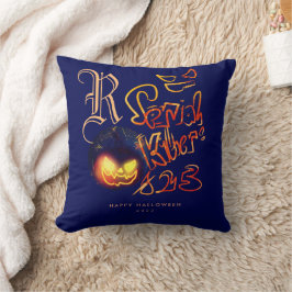 Funny Serial Killer Typography Spooky Pumbkin Kussen