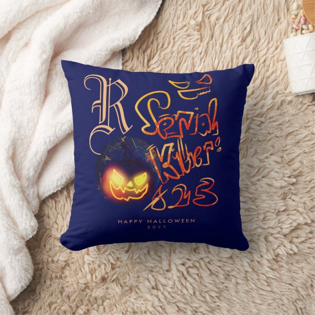 Funny Serial Killer Typography Spooky Pumbkin Kussen (Deken)