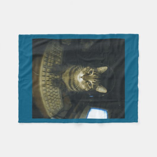 Funny Serious Gamer Cat Lovers Stud Kitty Cat Meme Fleece Deken (Voorkant (Horizontaal))