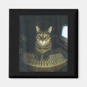 Funny Serious Gamer Cat Lovers Stud Kitty Cat Meme Magneet (Voorkant)