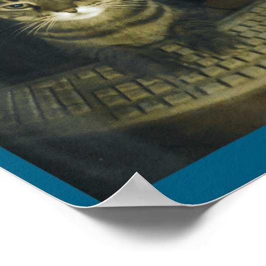 Funny Serious Gamer Cat Lovers Stud Kitty Cat Meme Poster (Hoek)