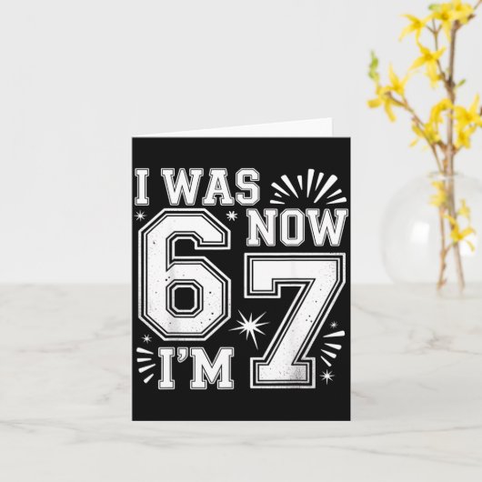 Funny Seven Year Old Birthday Design Kids  Kaart (Gele Bloem)