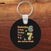 Funny Seven Year Old Birthday Six Seven Bruh Meme Sleutelhanger (Voorkant)