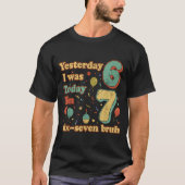 Funny Seven Year Old Birthday Six Seven Bruh Meme  T-shirt (Voorkant)