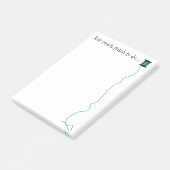 Funny Sewing Design Aqua Post-it® Notes (Schuin)