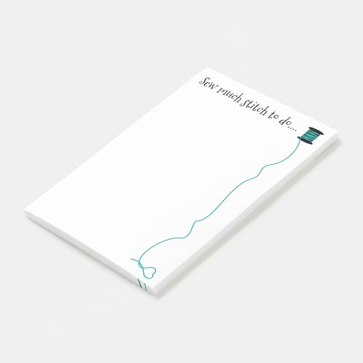 Funny Sewing Design Aqua Post-it® Notes (Schuin)