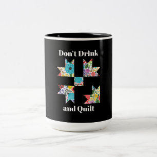 Funny Sewing Quilting Lovers Tweekleurige Koffiemok