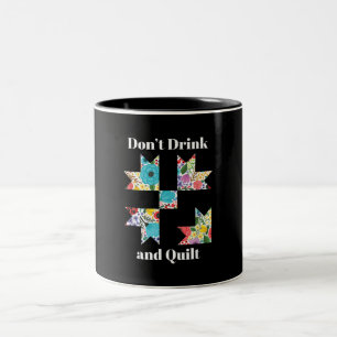 Funny Sewing Quilting Lovers Tweekleurige Koffiemok