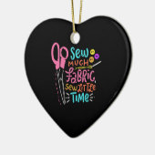 Funny Sewing - Zaai veel stof Keramisch Ornament (Links)