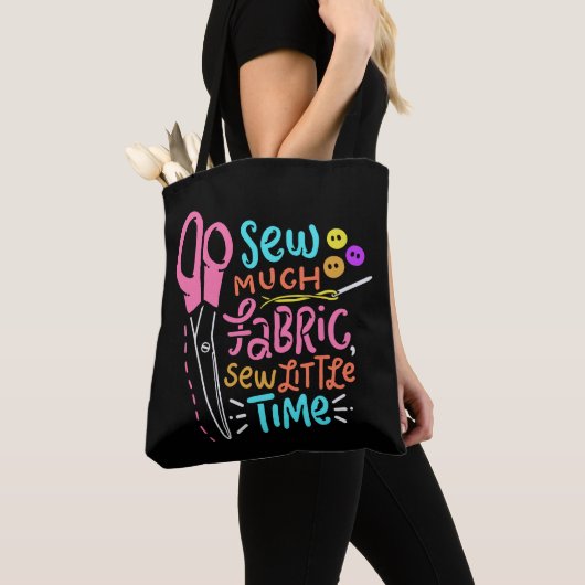 Funny Sewing - Zaai veel stof Tote Bag (Dichtbij)