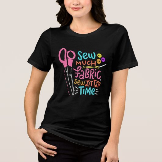 Funny Sewing - Zaai veel stof Tri-Blend Shirt (Voorkant)
