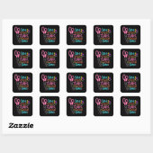 Funny Sewing - Zaai veel stof Vierkante Sticker (Vel)