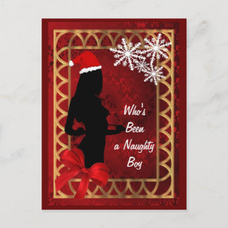 Funny sexy santa    meisjeskerstmis briefkaart