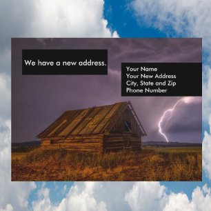 Funny Shack Change of Address Moving Card Briefkaa Aankondigingskaart