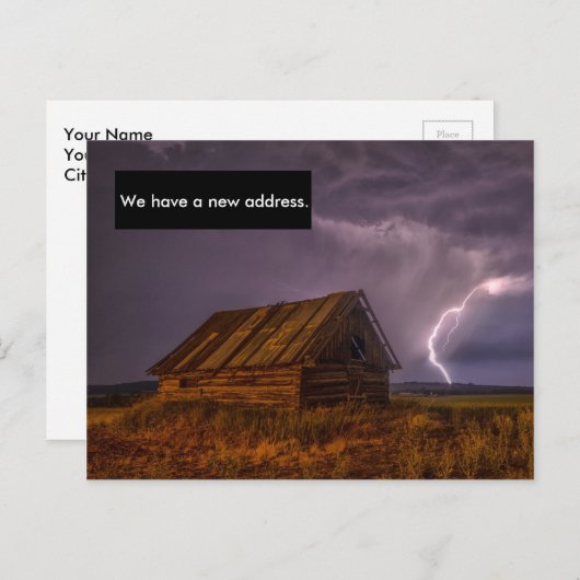 Funny Shack Change of Address Moving Card Briefkaa Aankondigingskaart (Voorkant / Achterkant)