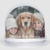 Funny Shake For Chaos Kids Dog Photo Personalized  Sneeuwbol (Voorkant)