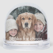 Funny Shake For Chaos Kids Dog Photo Personalized  Sneeuwbol (Achterkant)