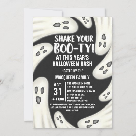 Funny Shake Your Boo-ty Glows Halloween Kaart (Voorkant)