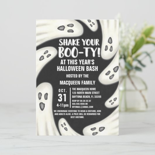 Funny Shake Your Boo-ty Glows Halloween Kaart (Staand voorkant)