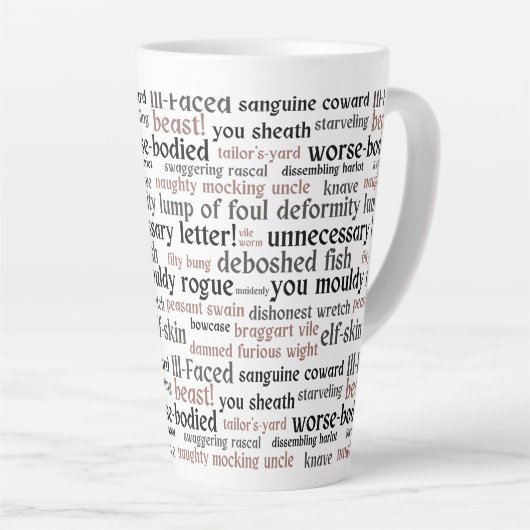 Funny Shakespeare Insult Classic Literature Latte Mok (Rechterhoek)