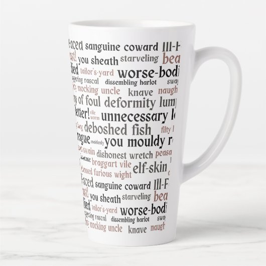 Funny Shakespeare Insult Classic Literature Latte Mok (Rechts)