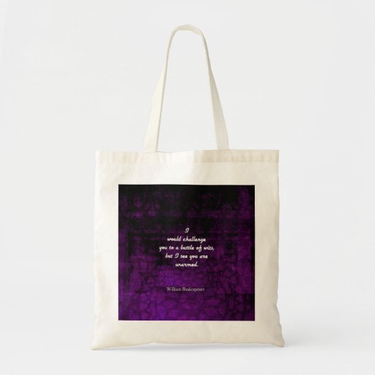 Funny Shakespeare Insult Quotation Elizabeth Tote Bag (Voorkant)