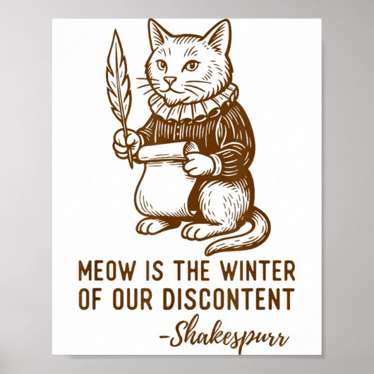 Funny Shakespeare Quote Cat Shakespurr  Poster (Voorkant)