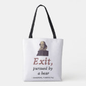 Funny Shakespeare Quote Exit Navolging Beer Tote Bag (Achterkant)