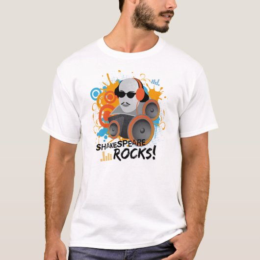 Funny Shakespeare Rocks Tee Shirt Gift (Voorkant)