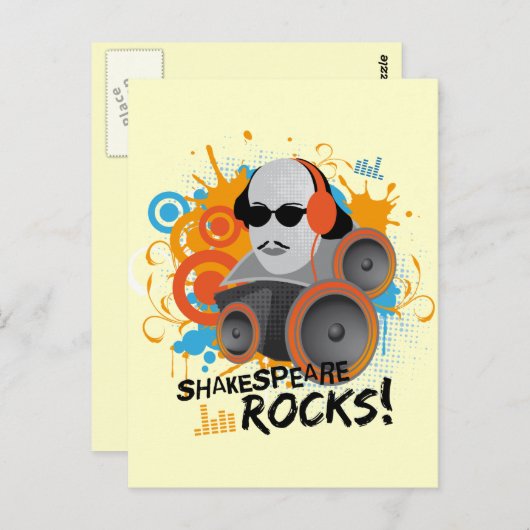 Funny Shakespeare Slogan Gift "Shakespeare Rocks" Briefkaart (Voorkant / Achterkant)