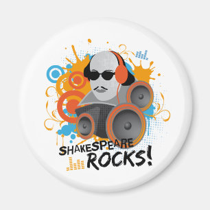 Funny Shakespeare Slogan Gift "Shakespeare Rocks" Magneet