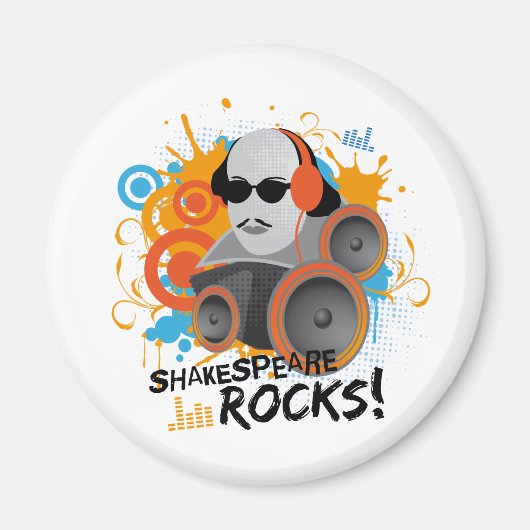 Funny Shakespeare Slogan Gift "Shakespeare Rocks" Magneet (Voorkant)