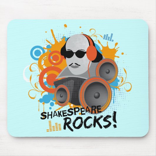 Funny Shakespeare Slogan Gift "Shakespeare Rocks" Muismat (Voorkant)