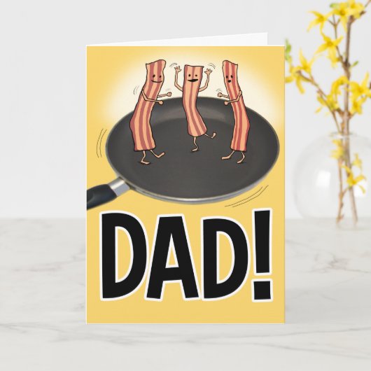 Funny Shakin, je Bacon-Vaderdag kaart (Gele Bloem)