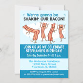 Funny Shakin' Our Bacon Birthday Party Invitation Magnetische Uitnodiging (Voorkant)
