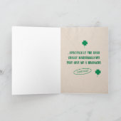 Funny Shamrock Clover Card – For Him Kaart (Binnen)