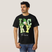 Funny Shamrock Gnome Luck Para St Patricks Day Iri T-shirt (Voorkant volledig)