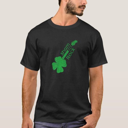 Funny Shamrock Guitar Player St Patricks Day T-shirt (Voorkant)