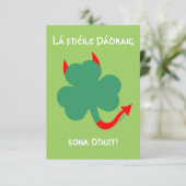 Funny Shamrock Happy St Patrick's Day in Gaelic Kaart (Staand voorkant)