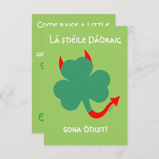 Funny Shamrock Happy St Patrick's Day in Gaelic Kaart (Voorkant / Achterkant)